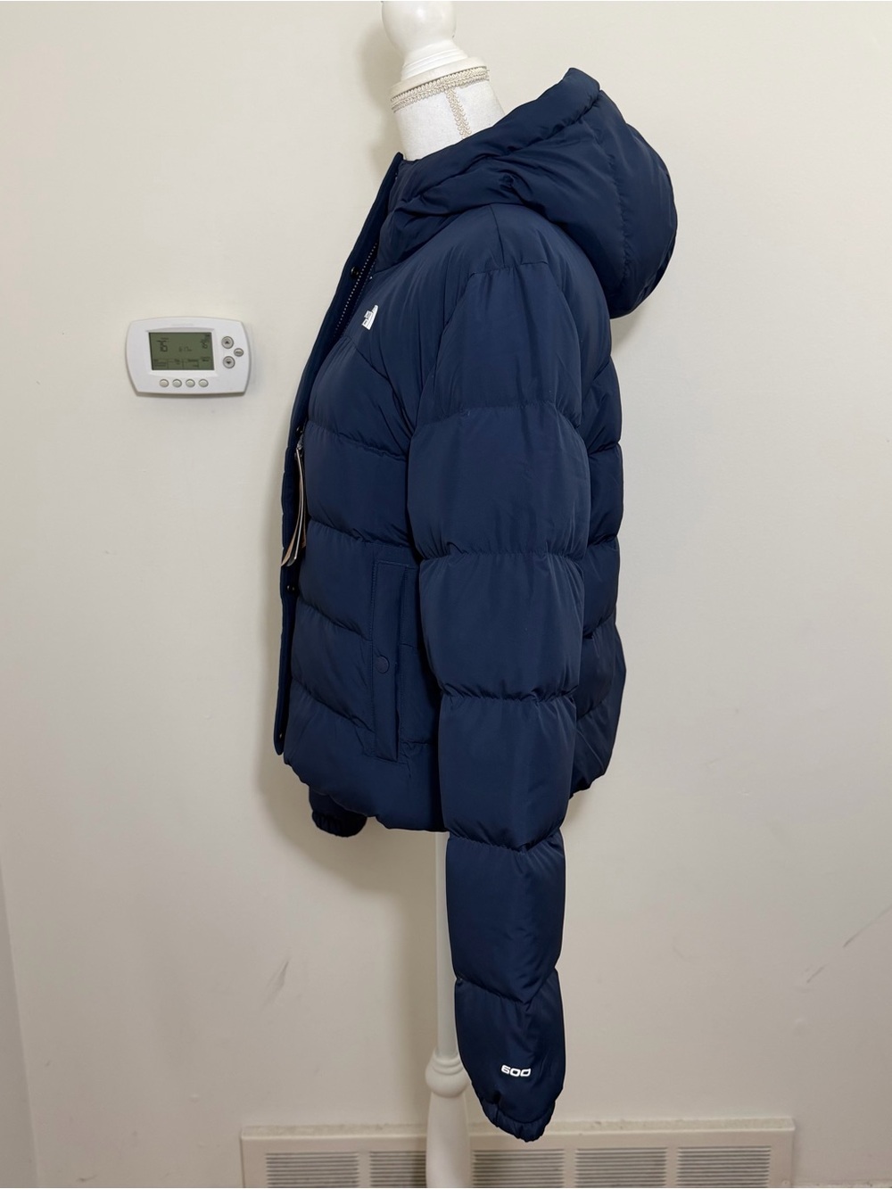 The North Face Women's Baltic Down Puffer Hoodie Coat Summit Navy Sz XL NEW - Picture 6 of 11